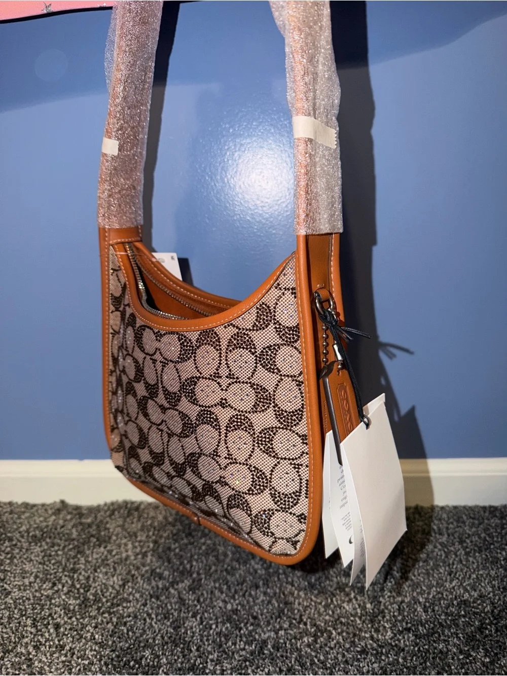 COACH Crystal Signature Jacquard Shoulder Bag